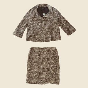 Leopard Print Velvet Pencil Skirt by Talbots size 12